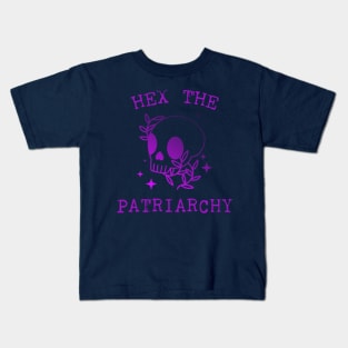 Hex The Patriarchy Femіnist Witch Funny Magical Mystical Magic scull Kids T-Shirt